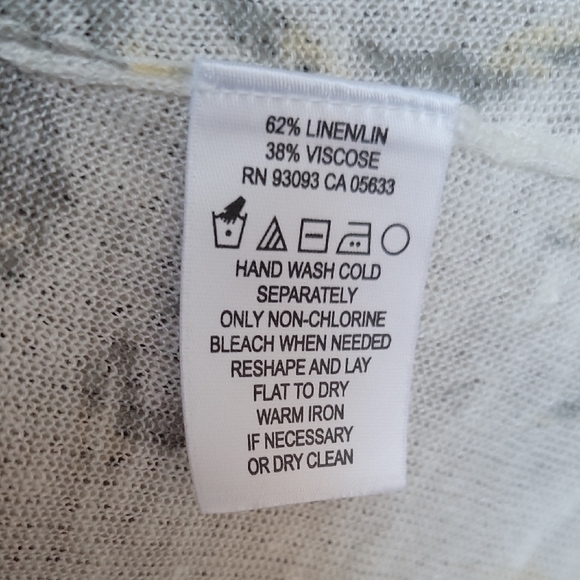 NIC+ZOE Lightweight L/S V-Neck Button-up Linen Blend Cardi - Picture 6 of 7